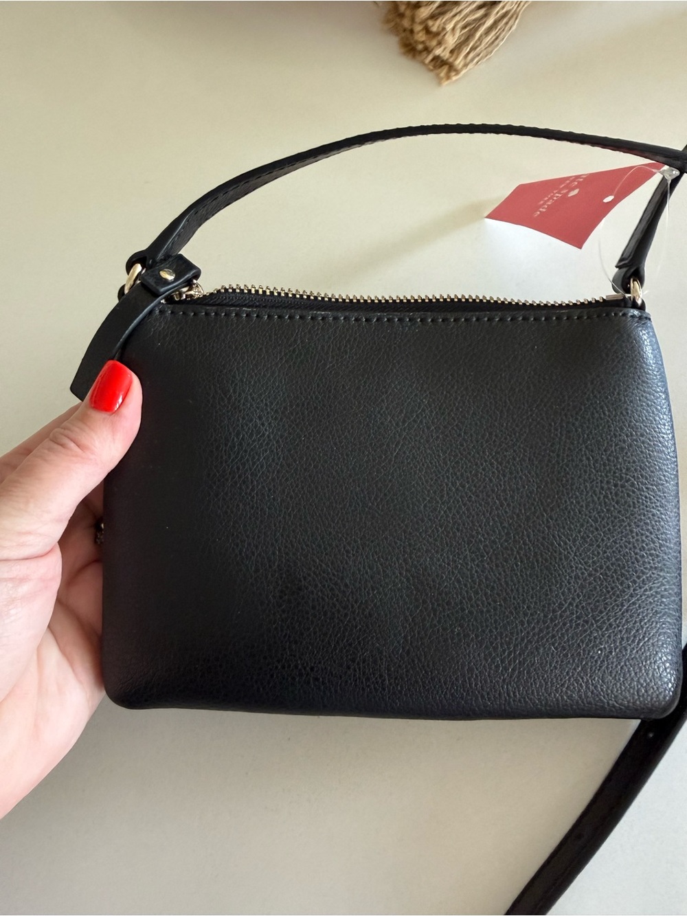 Kate Spade Karlee Black Leather Crossbody Bag with Gold Logo - Picture 8 of 8